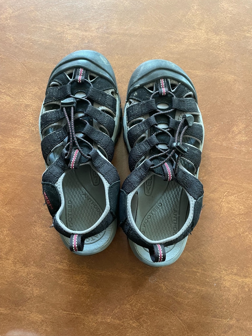 Keen Gray Sandals with Pink Accent